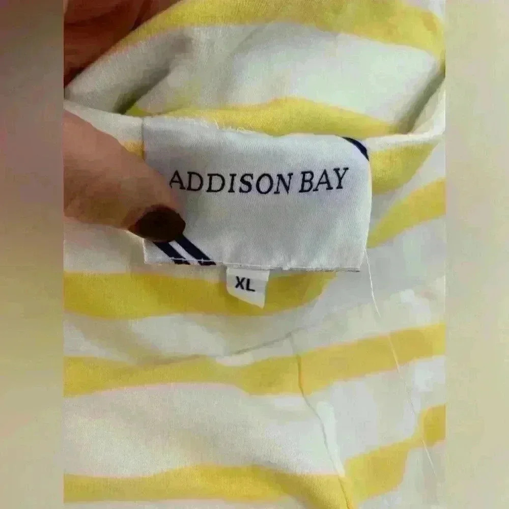 Addison Bay Quince Short Breakpoint Yellow White Striped NWT - Picture 5 of 6
